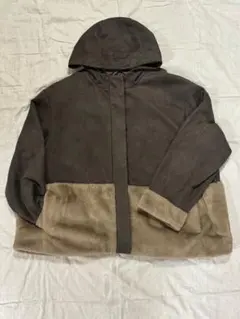 leswelレスウェル　スエード調ファー切替ジャケット（大きいサイズ）