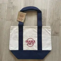 【新品タグ付 未使用】トレジョTRADER JOE'S ミニトートバックネイビー