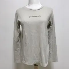 AZUL by moussy 長袖 カットソー ベージュ ロゴロンT　M