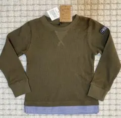 新品！ 重ね着風　ワッフル地 長袖 Tシャツ