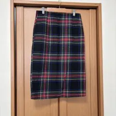 Lサイズ チェック柄 膝丈スカート