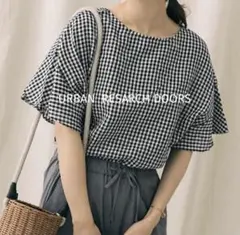美品⭐︎ アーバンリサーチドアーズ　リネン　ギンガムチェックボックスT