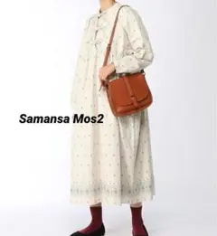 W6 Samansa Mos2 モチーフ花柄ワンピース きなり
