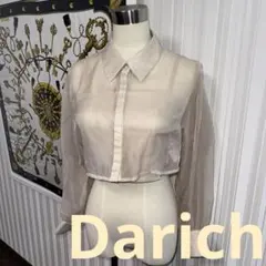 Darich シアーショートシャツ長袖インナーキャミソール付き　BY ダーリッチ