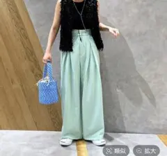jeanasis ベルトタックワイドパンツ