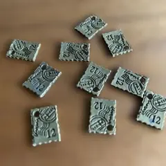 チャーム　10個　切手型　アンティーク風　手芸材料③