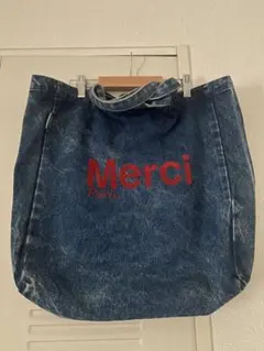 Merci メルシー トートバッグ デニム　ロゴ入りのサムネイル
