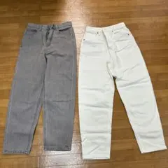 GU デニムパンツ　ホワイト　グレー　※バラ売りOK