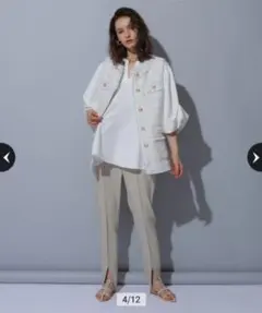 極美品✨CADUNE カデュネ ダブルロングジレ テーラード グレー 36 S 極美品✨CADUNE カデュネ ダブルロングジレ テーラード グレー 36 S