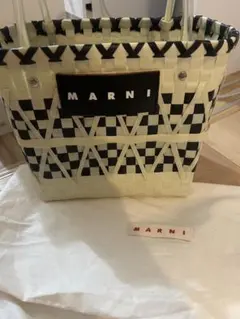 ⭐️MARNI マーケットかごバッグ チェック柄 保存袋付き - メルカリ