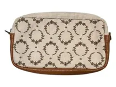 SM2花柄刺繍 ベージュキャンバスポーチ