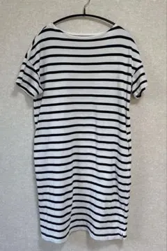 試着のみ xs/sサイズ 無印 半袖 ボーダー ワンピース ポケット付き