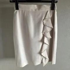 さと様専用　フリル付きピンクベージュタイトスカート