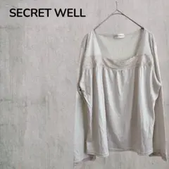 【SECRETWELL】レディーストップス　長袖　グリーン　LL レース　大きい