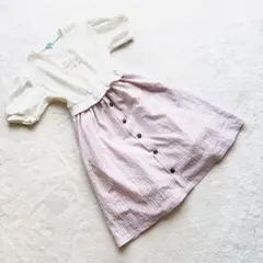 良品 Linday 【M】ワンピース ピンク 切替 ギンガム 春夏のサムネイル