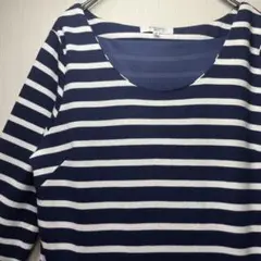 NATURAL BEAUTY BASIC ボーダーワンピ 紺白M