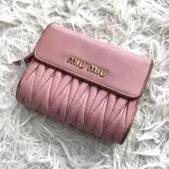 ミュウミュウ 二つ折り財布 マテラッセ ピンク レディース