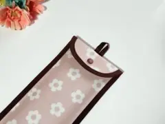 ループ付き27桁用そろばんケース☆デイジー　可愛い花柄　ピンクのサムネイル