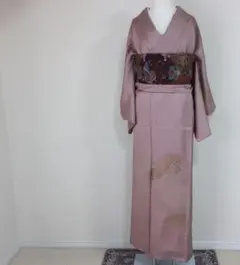 マ*ょ様 【三花】正絹　付け下げ　汕頭刺繍　一つ紋　入学式　着物　リユース88