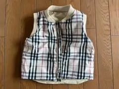 最終お値下げ〜バーバリーの中綿入りリバーシブルベスト（９０ｃｍ）