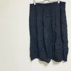 USA製 クレープギャザースカート／総ゴム ウエスト フリー　ブラック