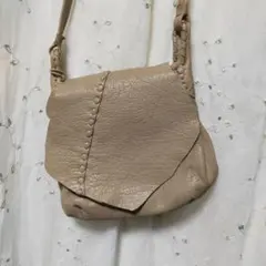 美品 IBIZAベージュレザーショルダーバッグ