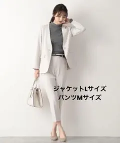 GLOBAL WORK ウールライクノーカラージャケット　セットアップ