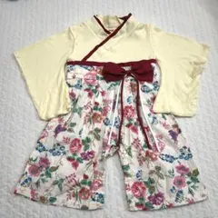 袴ロンパース お雛様　ひな祭り　節句　黄色　ピンク　80