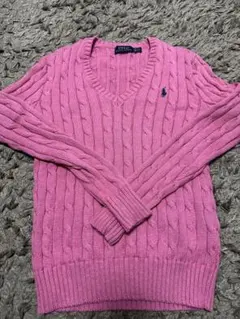 Polo Ralph Lauren ピンク ケーブルニット セーター