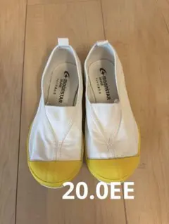 ムーンスター 上履き ホワイト/イエロー　体育館シューズ　20cm