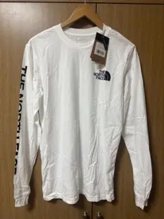 ノースフェイス North Face ロンT 長袖 Tシャツ 白 袖ロゴ