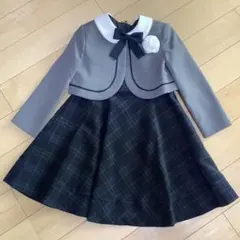 BEAMS DESIGN フォーマル ボレロ ワンピース 白襟 チェック 110