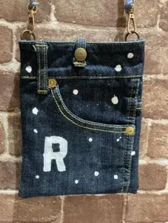 デニムリメイク　スマホポーチ　ポシェット　サコッシュ