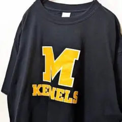 ギルダン ミッチェルカーネルズ ロゴ Tシャツ ブラック 黒 XL 古着