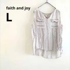 ノースリーブトップス【S】レディース ホワイト ストライプ ラフ カジュアル