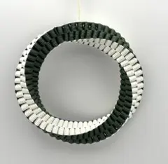 【管理番号50】クラフトバンド 白x緑 12cmミニリース土台