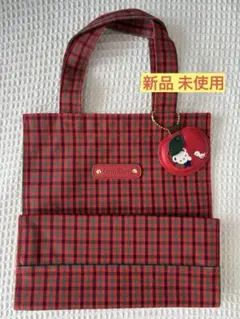 新品未使用】ファミリア トートバック 赤系チェック S 小 familiar