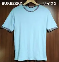 【値下げ不可・レア】BURBERRY 日本製 ノヴァチェック Tシャツ【2・青】