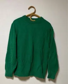 GU メンズクルーネックセーター　グリーン　S