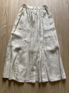無印良品　リネンスカート　ベージュ