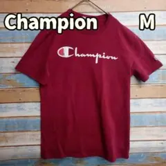 チャンピオン ロゴ メンズ Tシャツ 赤 M 半袖 アメカジ【か490】のサムネイル
