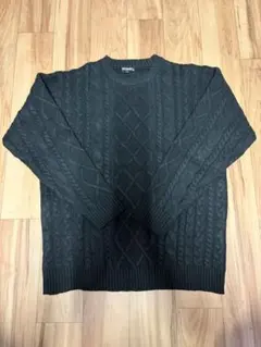 Eddie Bauer ブラック ケーブルニットセーター XL