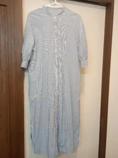 GLOBAL WORK　ケア楽リネンボザムワンピース　ストライプ