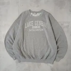 USA古着　GILDAN ギルダン　スウェット　カレッジ　杢グレー　メンズ　L