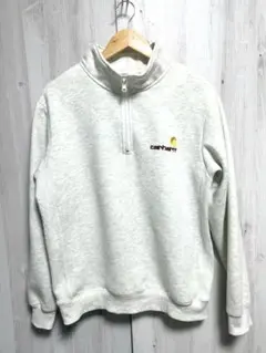 Carhartt WIP ハーフジップ スウェット M 刺繍ロゴ