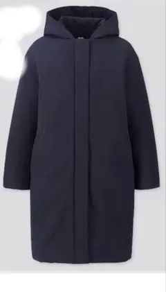 美品　UNIQLOユニクロ ハイブリッドダウンコート Mネイビー