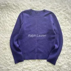 ラルフローレン ニット 長袖 パープル カシミヤ 羊毛 M
