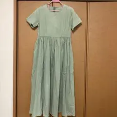 ABITOKYO グリーン　半袖ロングワンピース　コットン100のサムネイル