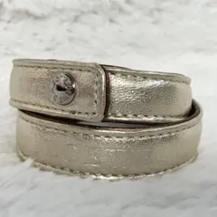 美品✨ロエベ ブレスレット バングル レザー 2連 リストバンド 