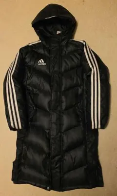 アディダス　adidas　ベンチコート　ブラック　白ライン　140㎝